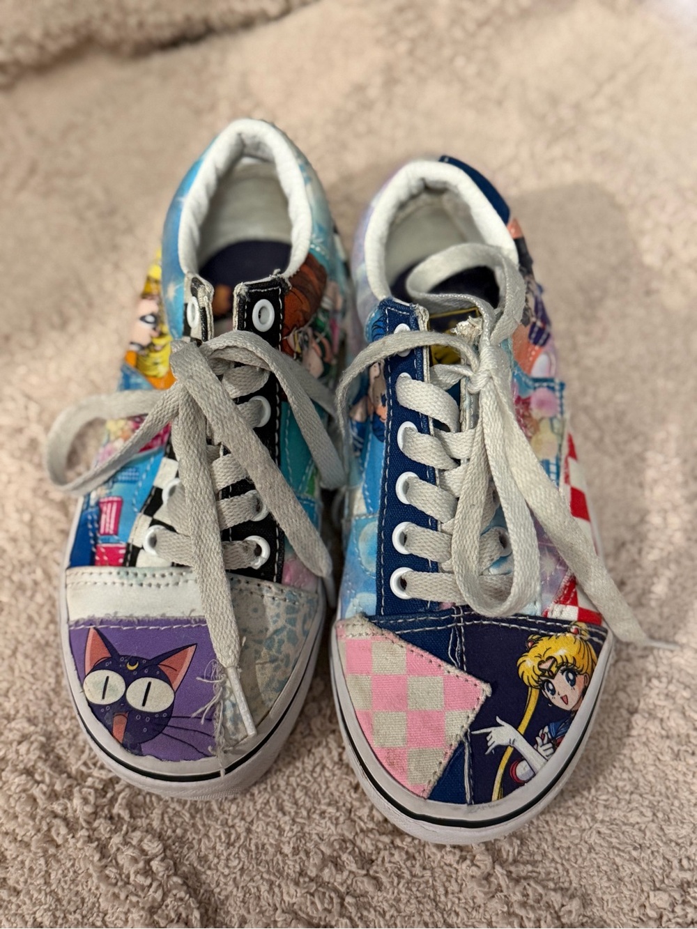 Sailor Moon Patchwork Graphic Sneakers - Multicolor